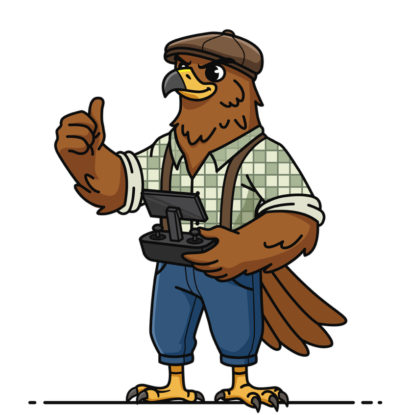 Barley the Hawk with drone controller
